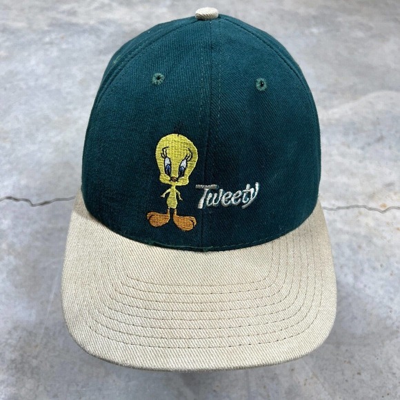 Warner Bros. Other - Vintage 90s Warner Bros Tweety Bird Hat Fitted Cap Large USA Made Twill Cap